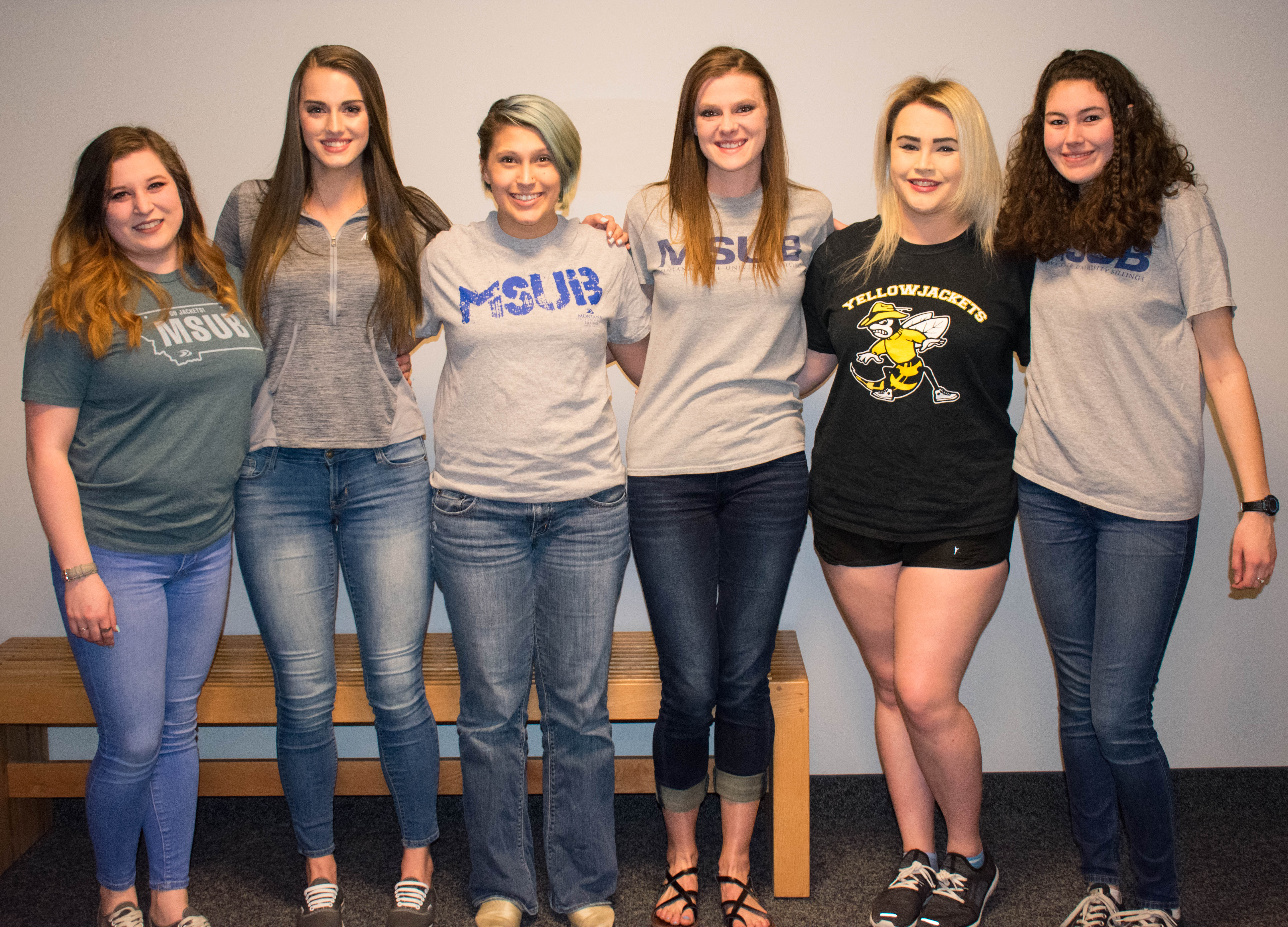 Pictured left to right – Taylor Kurkoski, Jonelle Schock, Beverly-Ruth Laci, Nikki Aiken, Olivia Mahon, Anna Wilson. Not pictured- Cyrine Boumediene